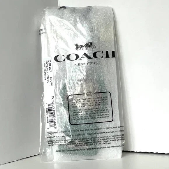 Coach x Peanuts Peppermint Patty Leather Bag Charm Keychain CBG57 Green 2025 - Picture 3 of 9